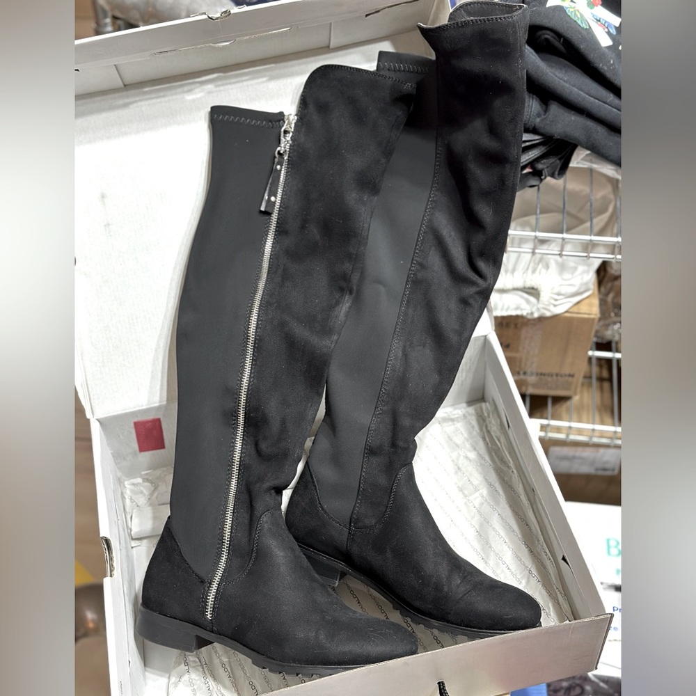 Aldo Prova Over the Knee Black Suede Boots US 6